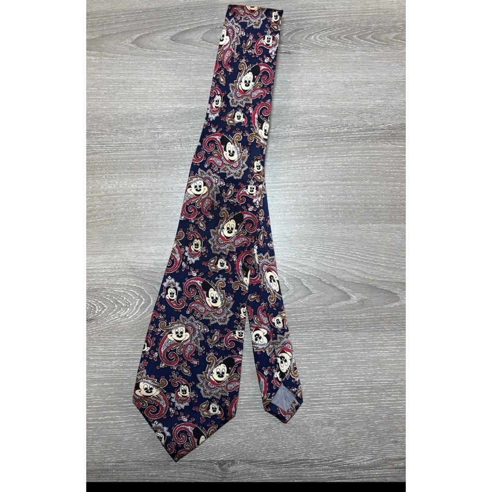Disney Mickey Mouse Paisley Silk Tie Mens Navy Blue Balancine The Tie Works